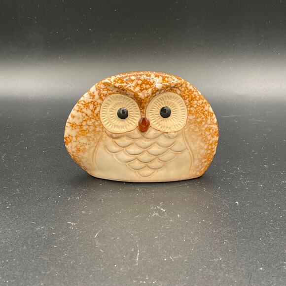 Modern Glazed Stoneware Owl Figurine 3” - Picture 1 of 8